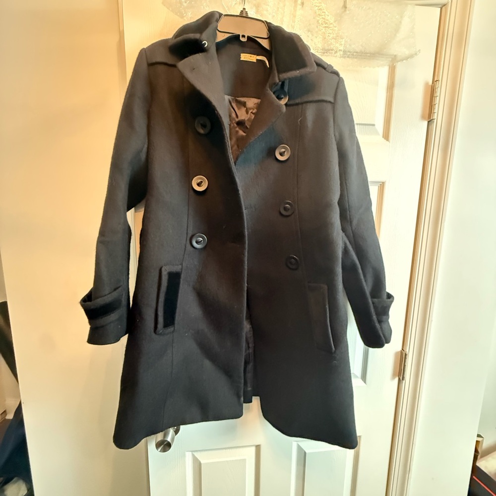 Max Studio Classic Black Pea Coat